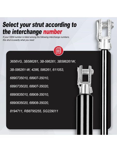 Amortiguadores de Puerta Trasera Vepagoo 3B-586261 Toyota