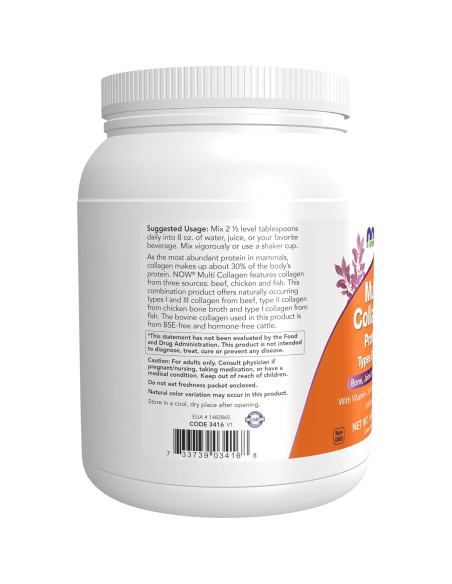 Proteína Multi Colágeno NOW Foods 454 g - Salud Huesos y Piel Proteína Multi Colágeno NOW Foods 454 g - Salud Huesos y Piel