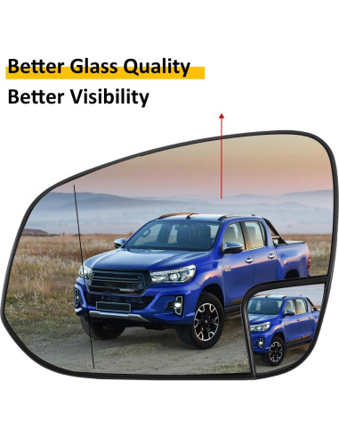 Cristal Espejo Lateral Izquierdo Toyota Hilux 2015-2019