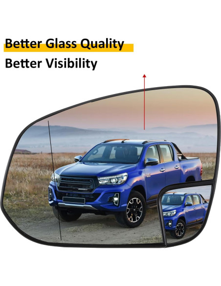 Cristal Espejo Lateral Izquierdo Toyota Hilux 2015-2019