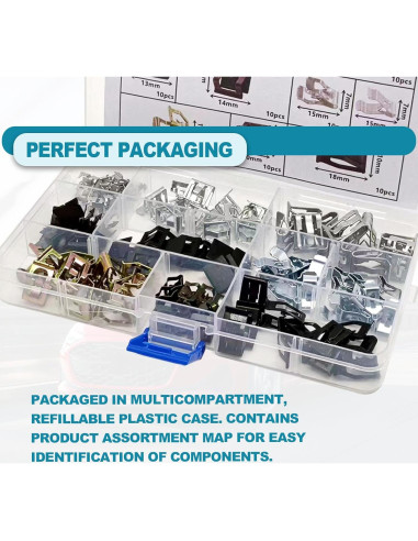 100 Clips de Resorte de Panel Metal TOPCNOEM para Auto