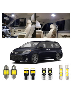 Kit de luces LED interiores Xpismii 6000K para Toyota Sienna 2011-2021