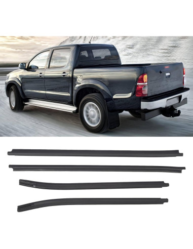 4PCS Molduras de Ventana Goma CFTGIW para Hilux 2005-2015