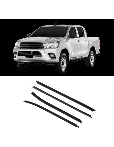 4PCS Molduras de Ventana Goma CFTGIW para Hilux 2005-2015