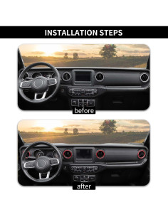 Cubierta de aire acondicionado Hoolcar para Jeep Wrangler JL 2018-2022, Rojo, 4 piezas 2