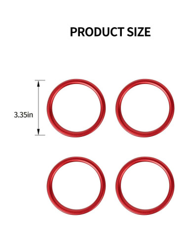 Cubierta de aire acondicionado Hoolcar para Jeep Wrangler JL 2018-2022, Rojo, 4 piezas