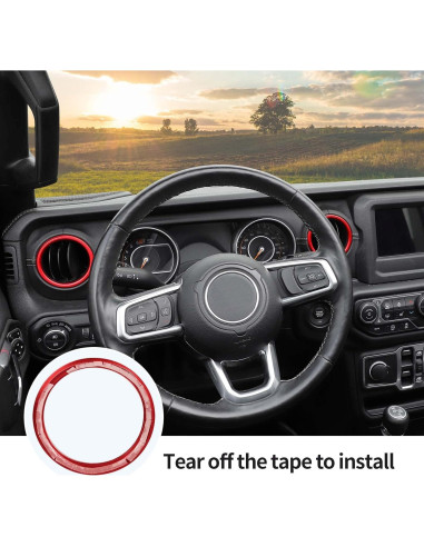 Cubierta de aire acondicionado Hoolcar para Jeep Wrangler JL 2018-2022, Rojo, 4 piezas