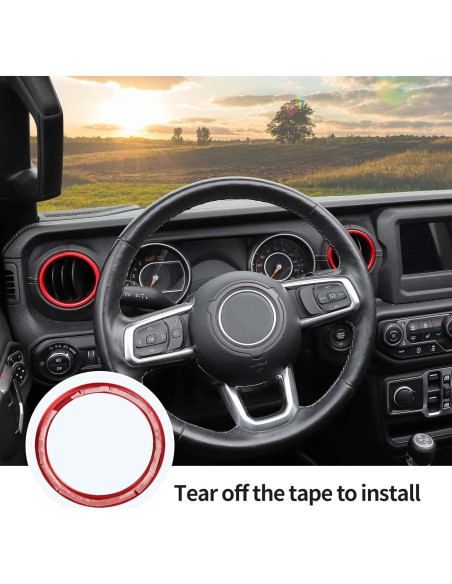 Cubierta de aire acondicionado Hoolcar para Jeep Wrangler JL 2018-2022, Rojo, 4 piezas