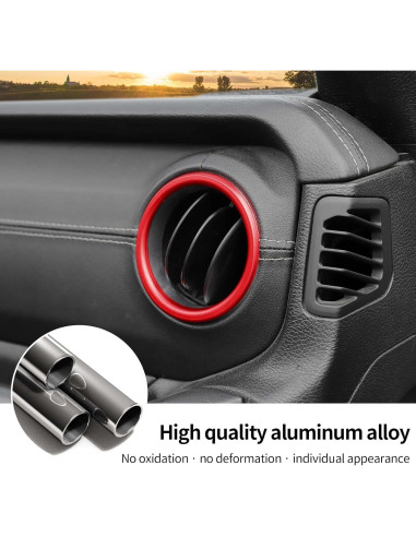 Cubierta de aire acondicionado Hoolcar para Jeep Wrangler JL 2018-2022, Rojo, 4 piezas