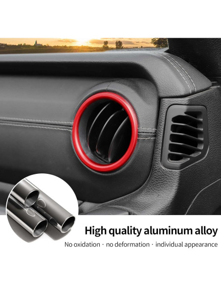 Cubierta de aire acondicionado Hoolcar para Jeep Wrangler JL 2018-2022, Rojo, 4 piezas