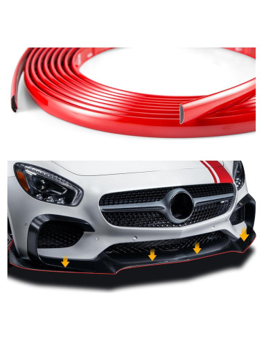 Moldura de recorte para puerta de automóvil Carleef 5m Rojo