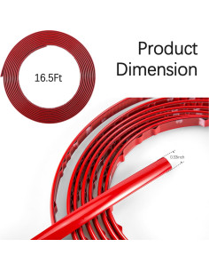 Moldura de recorte para puerta de automóvil Carleef 5m Rojo 2