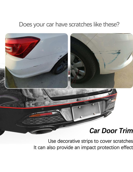 Moldura de recorte para puerta de automóvil Carleef 5m Rojo