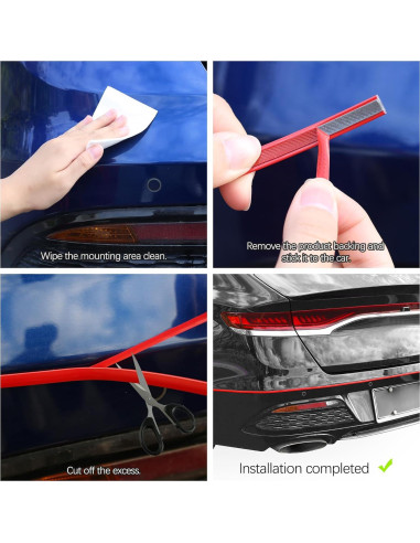 Moldura de recorte para puerta de automóvil Carleef 5m Rojo