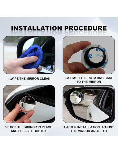 Espejos de Punto Ciego CmeRto 5,08 cm Ajustables 360