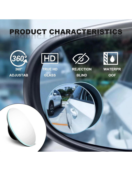 Espejos de Punto Ciego CmeRto 5,08 cm Ajustables 360