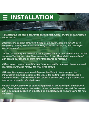 Kit Filtro Transmisión Automática Motoforti Toyota Hiace 3.5L