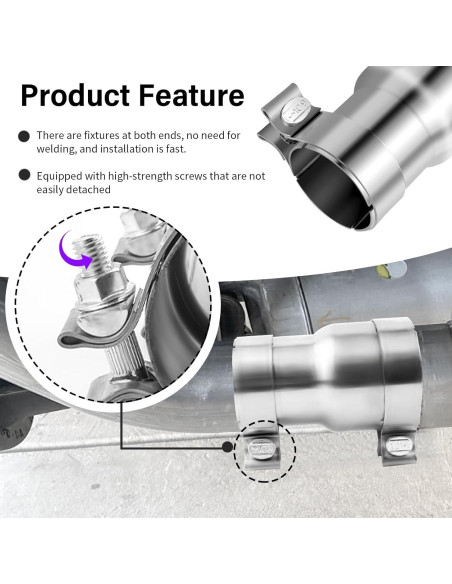 Adaptador de Escape Figpade 2.5 a 3 Pulgadas con Abrazaderas