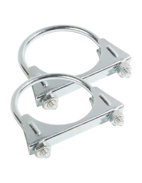 Abrazaderas de Escape SCUARI 3" Acero al Carbono 2 Pcs