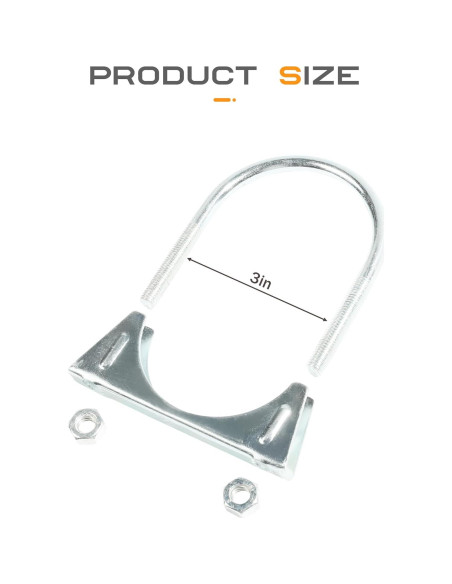 Abrazaderas de Escape SCUARI 3" Acero al Carbono 2 Pcs