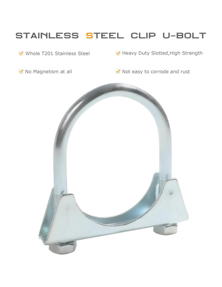 Abrazaderas de Escape SCUARI 3" Acero al Carbono 2 Pcs