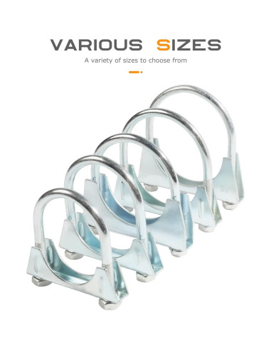 Abrazaderas de Escape SCUARI 3" Acero al Carbono 2 Pcs