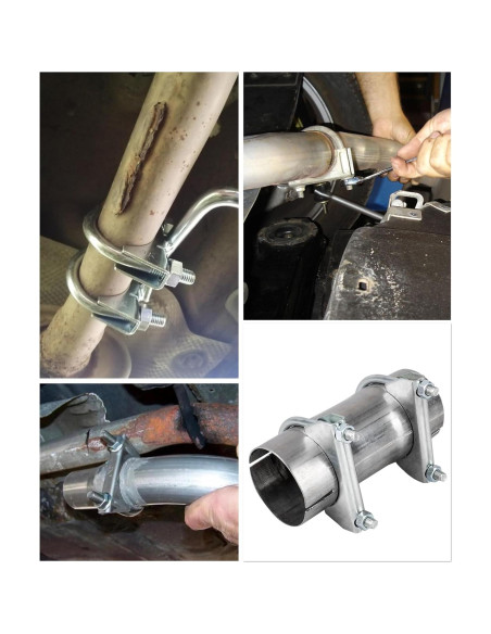 Abrazaderas de Escape SCUARI 3" Acero al Carbono 2 Pcs