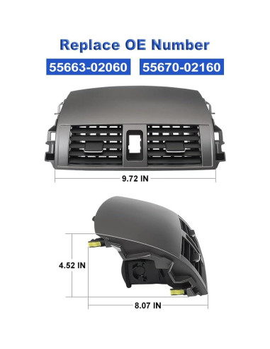 Panel de Ventilación A/C JDMON para Toyota Corolla 2008-2013