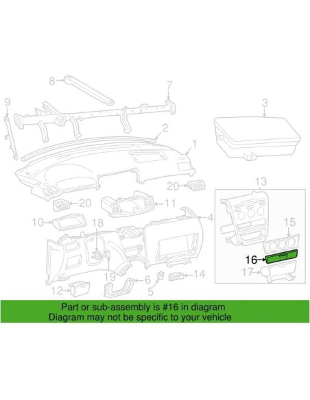Bezel Inferior Panel de Instrumentos Toyota Corolla 2003-2008