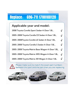 Manguera de entrada de aire AWTURBO 178810D120 para Toyota 2