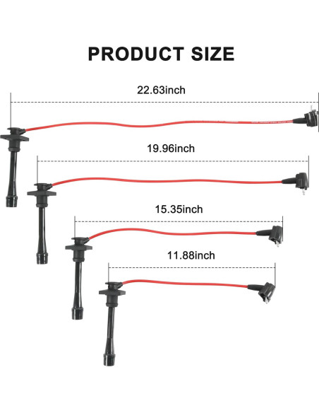 Juego de Cables de Bujías 5MM JDMSPEED para Toyota y Geo