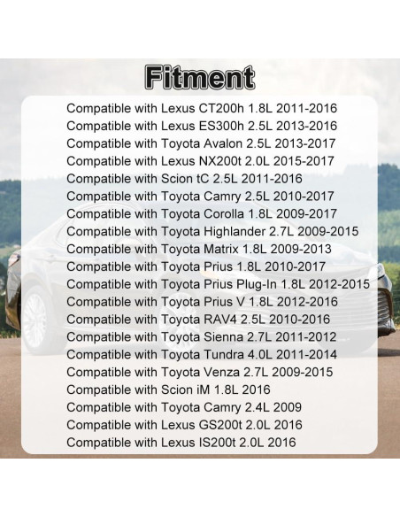 2 Pcs Solenoide VVT Motor WMPHE Compatible Toyota Lexus
