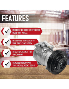 Compresor de Aire Acondicionado AA Ignition Toyota 1.8L 2