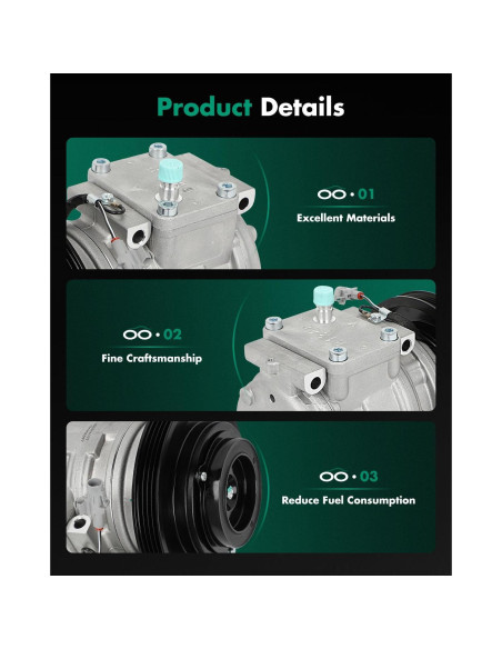 Compresor de AC SCITOO para Toyota Corolla 1.6L 1989-1997