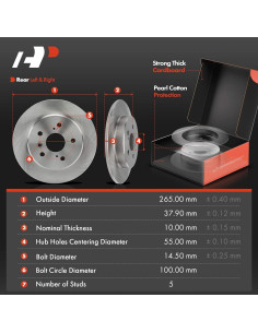 Discos de Freno Sólidos A-Premium + Pastillas Cerámicas Toyota Corolla 2019-2022 2