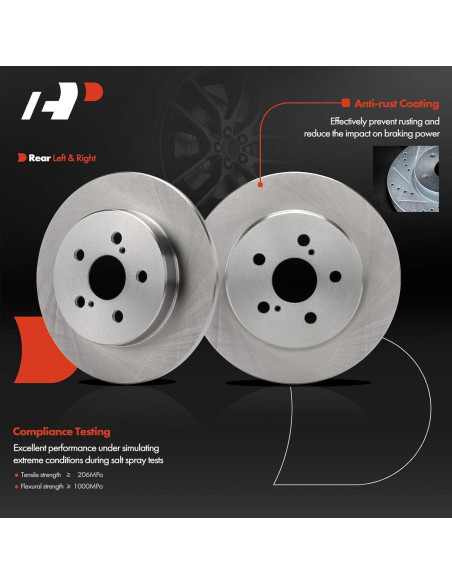 Discos de Freno Sólidos A-Premium + Pastillas Cerámicas Toyota Corolla 2019-2022