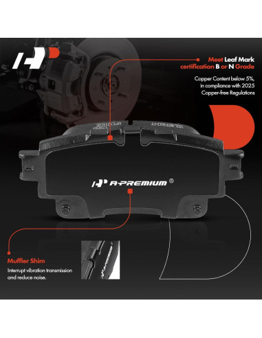 Discos de Freno Sólidos A-Premium + Pastillas Cerámicas Toyota Corolla 2019-2022