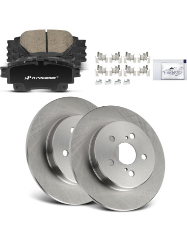 Discos de Freno Sólidos A-Premium + Pastillas Cerámicas Toyota Corolla 2019-2022