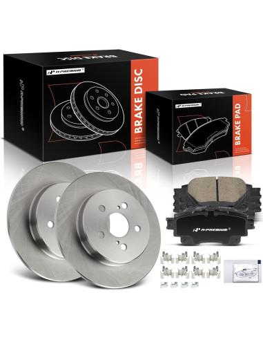 Discos de Freno Sólidos A-Premium + Pastillas Cerámicas Toyota Corolla 2019-2022