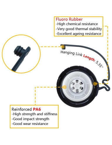 Tapa de Tanque de Combustible LLNSEAUTO 7730006040 - Negro