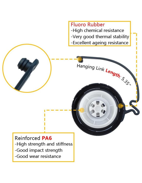 Tapa de Tanque de Combustible LLNSEAUTO 7730006040 - Negro