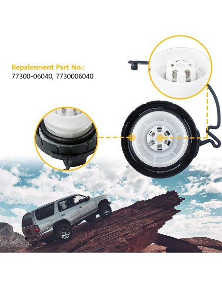 Tapa de Tanque de Combustible LLNSEAUTO 7730006040 - Negro