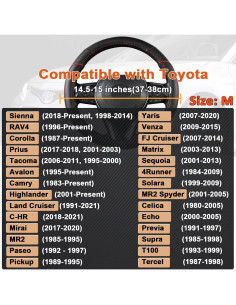 Funda de Volante GIANT PANDA para Toyota 14.5-15" Negro/Rojo 2