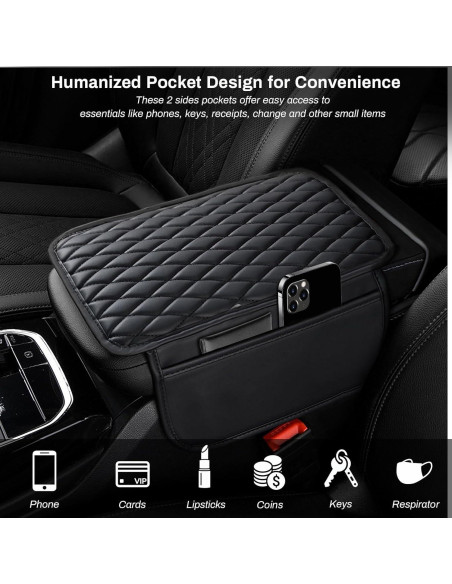 Cubierta de Consola Central Ouzorp de Cuero Microfibra 30x20cm