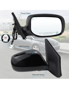 Espejo Lateral Derecho Lqito Toyota Corolla 2009-2013 Plegable 2