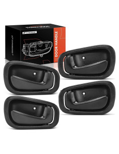 Mangos de Puerta Interior A-Premium para Toyota Corolla y Chevrolet Prizm 1998-2002, Juego de 4 Piezas, Negro Texturizado