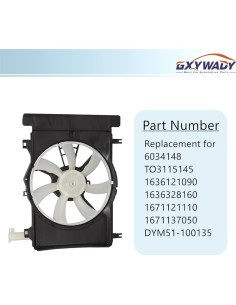 Ventilador de Radiador GXYWADY TO3115145 para Yaris y Scion 2