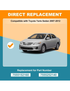 Tiras de Moldeo de Goteo de Techo JDMON para Toyota Yaris 2007-2012 2