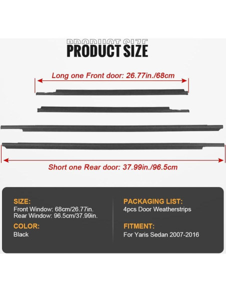 Moldura de Ventana GZYF para Toyota Yaris Sedán 2007-2016