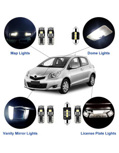 Kit de 7 Bombillas LED Interiores EASY EAGLE Toyota Yaris 2007-2012 2